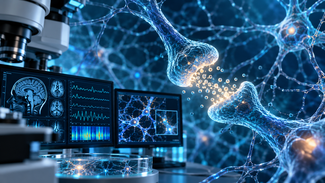 Illustratieve wetenschappelijke afbeelding van neurologisch peptideonderzoek; geen afbeelding uit de Cortagenstudie bij ratten