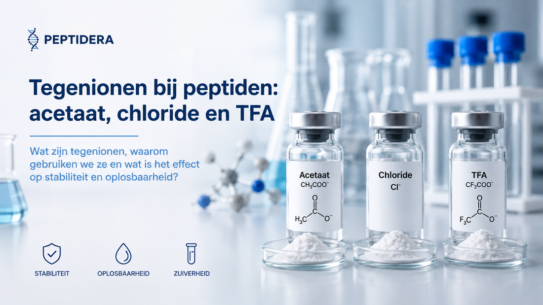 Tegenionen bij peptiden: acetaat, chloride en TFA