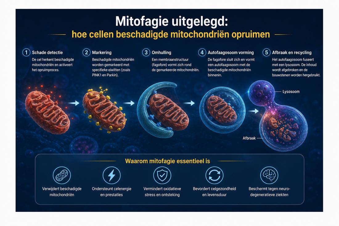 Mitofagie uitgelegd: hoe cellen beschadigde mitochondriën opruimen