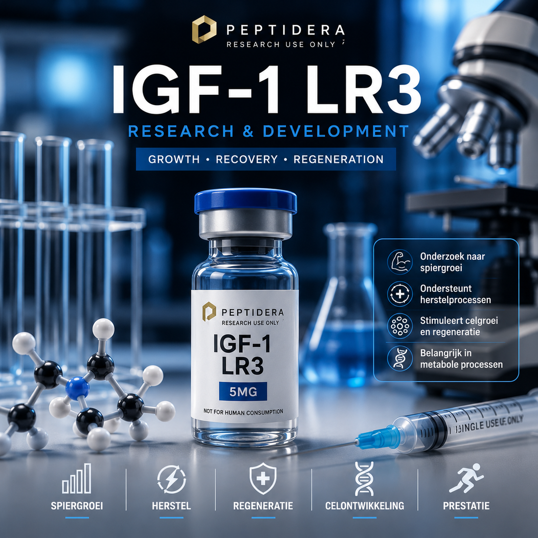 IGF-1 LR3: Onderzoek naar Spiergroei, Herstel en Celontwikkeling
