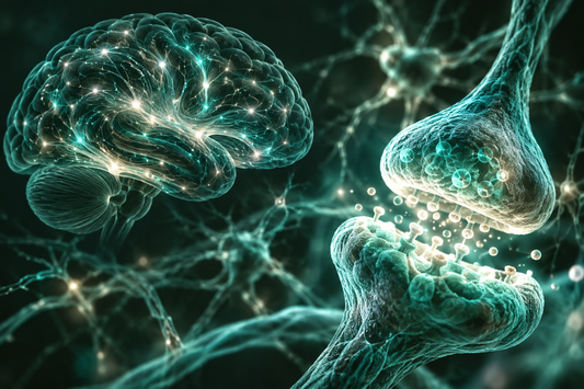 Conceptuele wetenschappelijke AI-illustratie bij peptides en Neuroplasticiteit: Onderzoek naar Leren, Geheugen en Hersenadaptatie; geen foto uit het onderzoek.