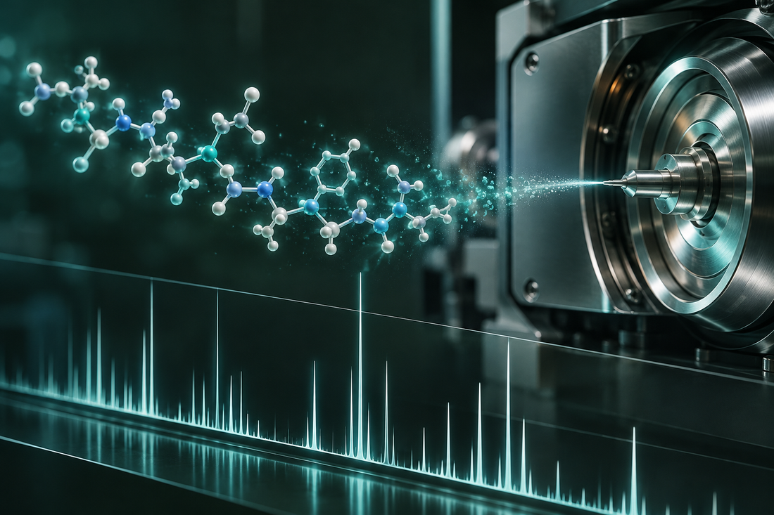 Conceptuele wetenschappelijke AI-illustratie bij Peptide COA lezen: analysecertificaat uitgelegd; geen foto uit het onderzoek.