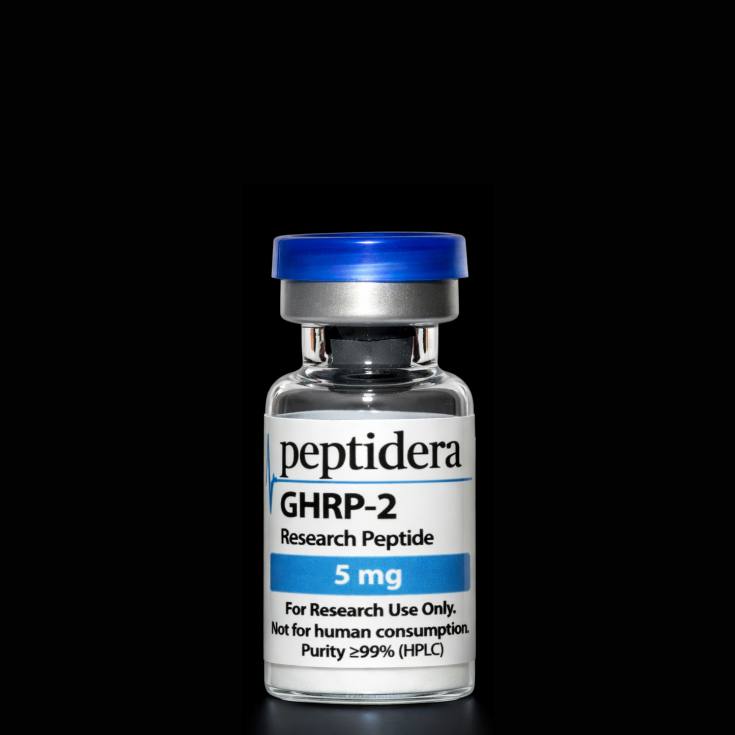 GHRP-6 vial — gelyofiliseerd onderzoekspeptide, ≥99% zuiverheid HPLC getest