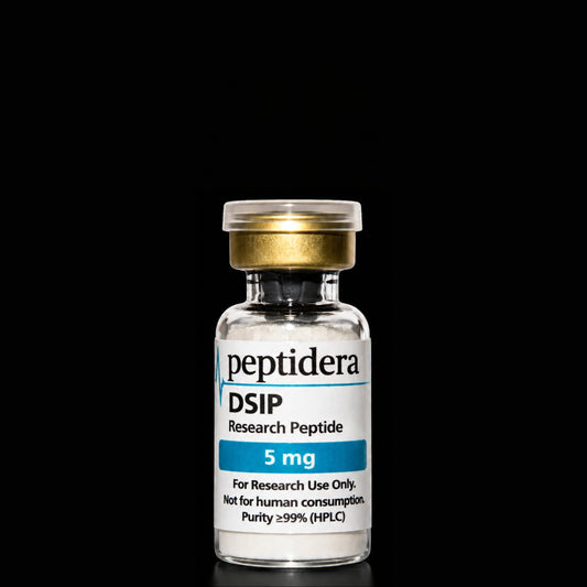 DSIP — 5 mg research product vial on black background